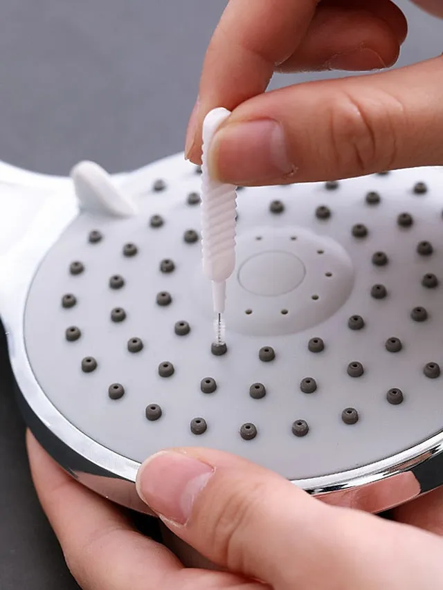 10Pcs Shower Head Hole Cleaning Brush White Small Brush Pore Gap Clean Anti-clogging Nylon for Home Daily Anti-blocking Multifunctional Cleansing Dredge