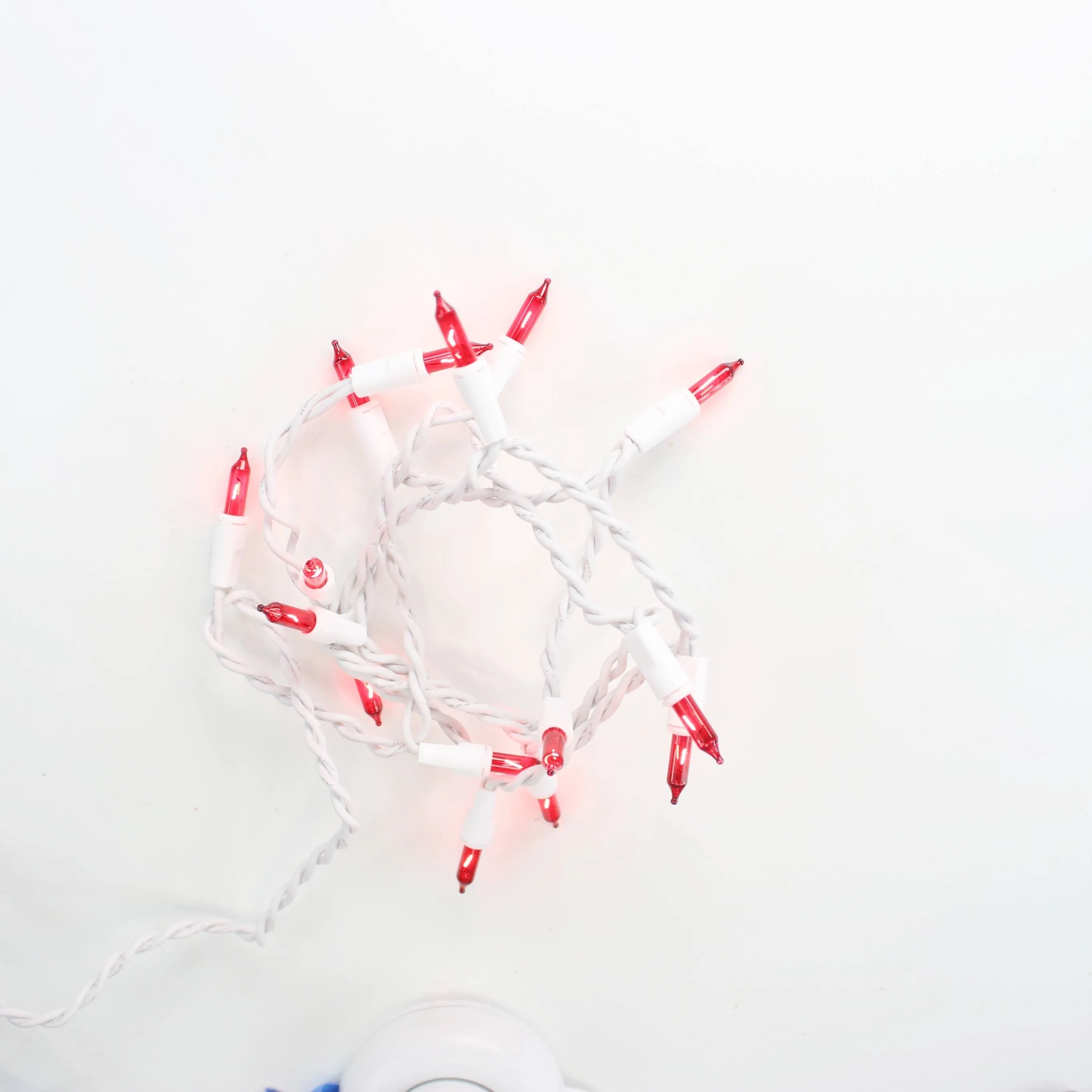 15-bulb Red Craft Lights, White Wire
