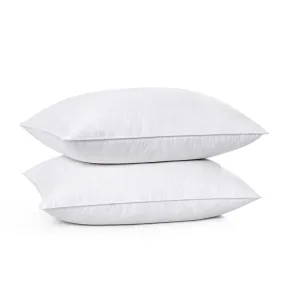 2 Pack Premium Down Around Pillow Medium Support, Pillow-in-a-pillow design, 300 TC, 100% Cotton Fabric