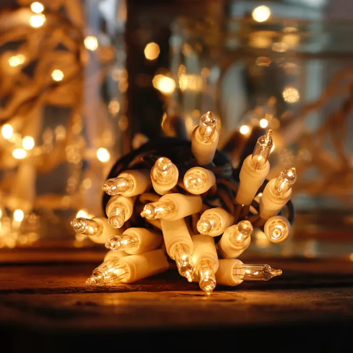 20-bulb Clear Craft Lights, White Wire