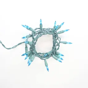 20-bulb Teal Craft Lights, Green Wire