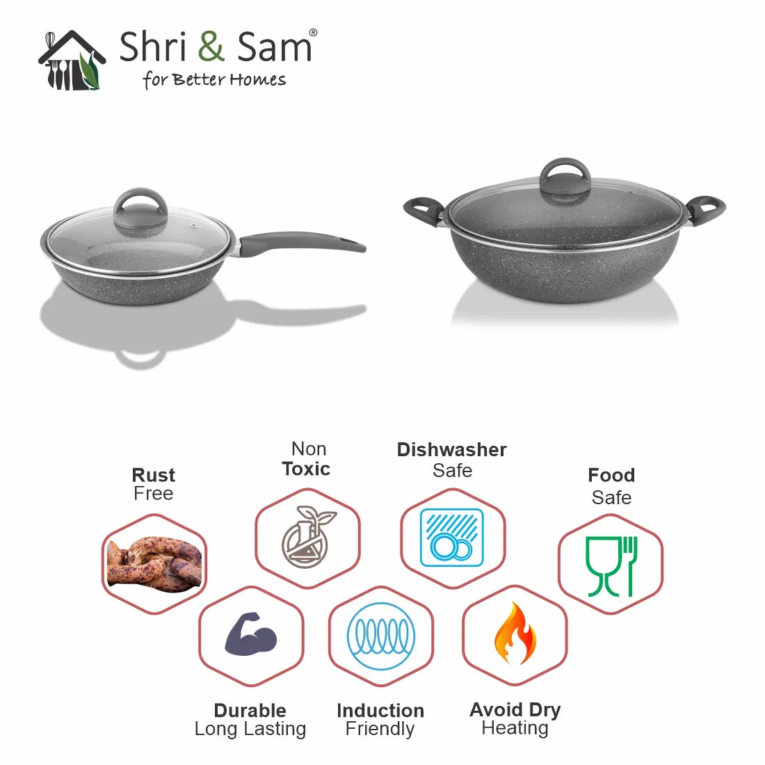 Aluminium 2 PCS Non-Stick FAMILY Cookware Set Primestone