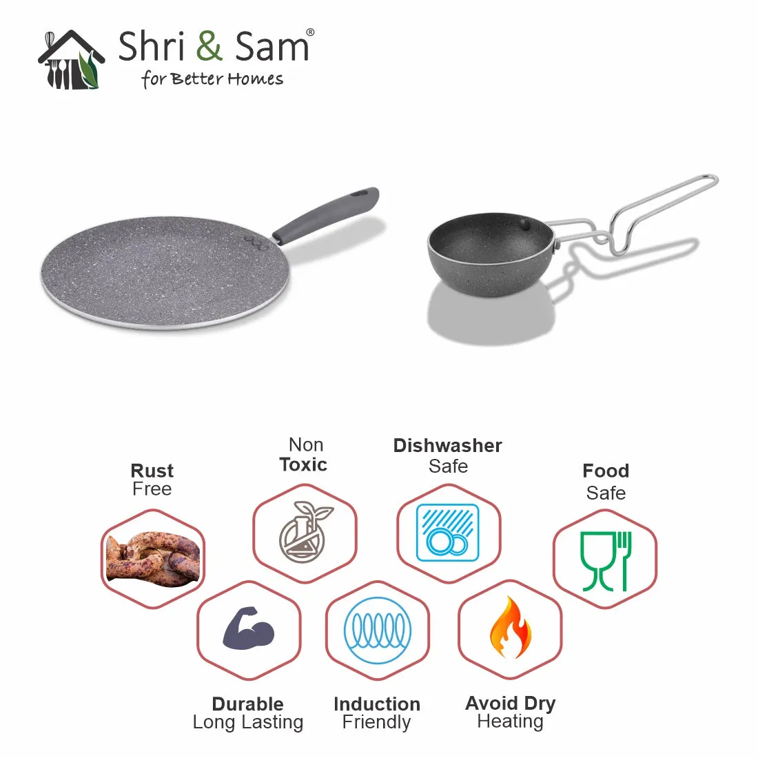 Aluminium 2 PCS Non-Stick Pro Cookware Set Primestone