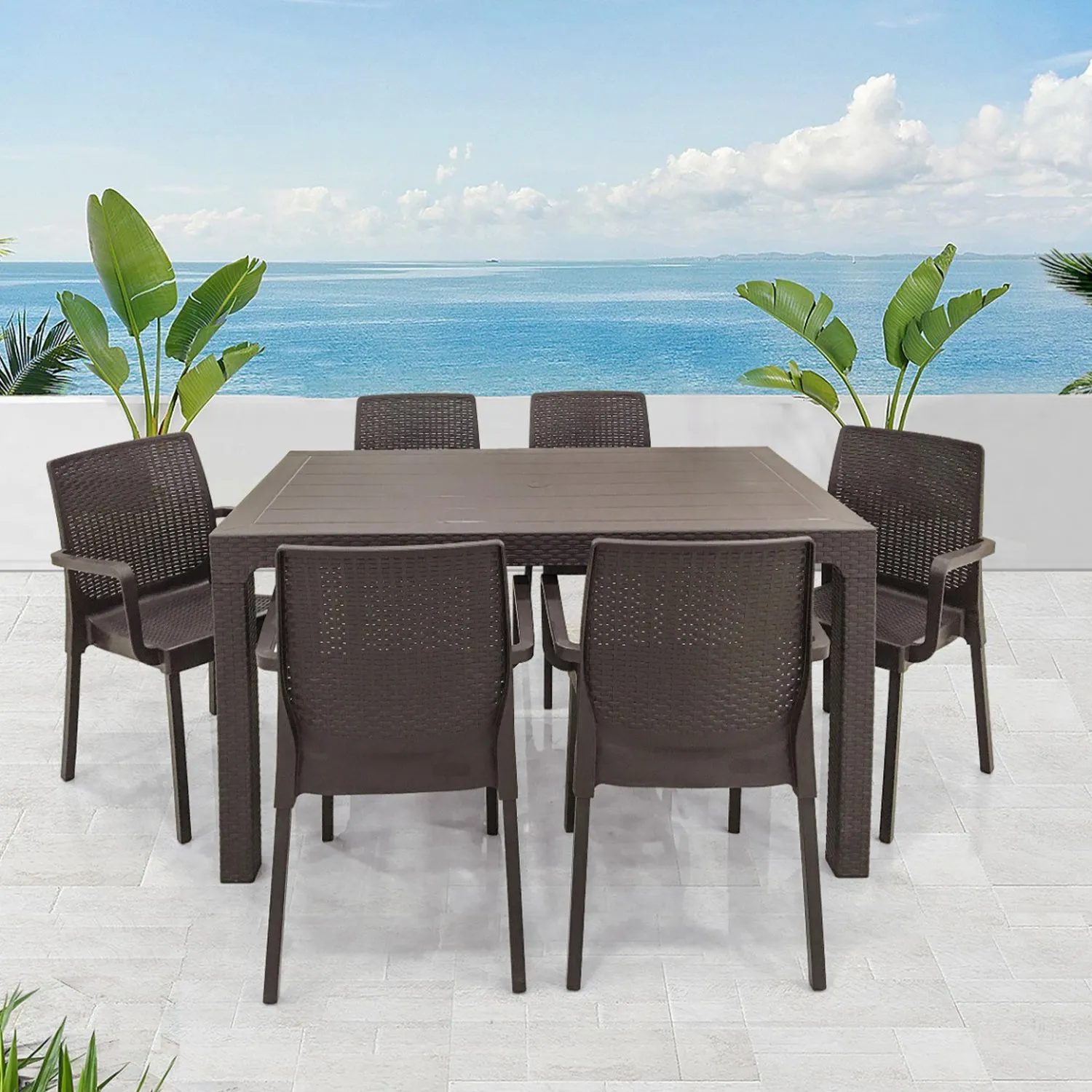 Anthracite 6 Seater Outdoor Garden Furniture Set