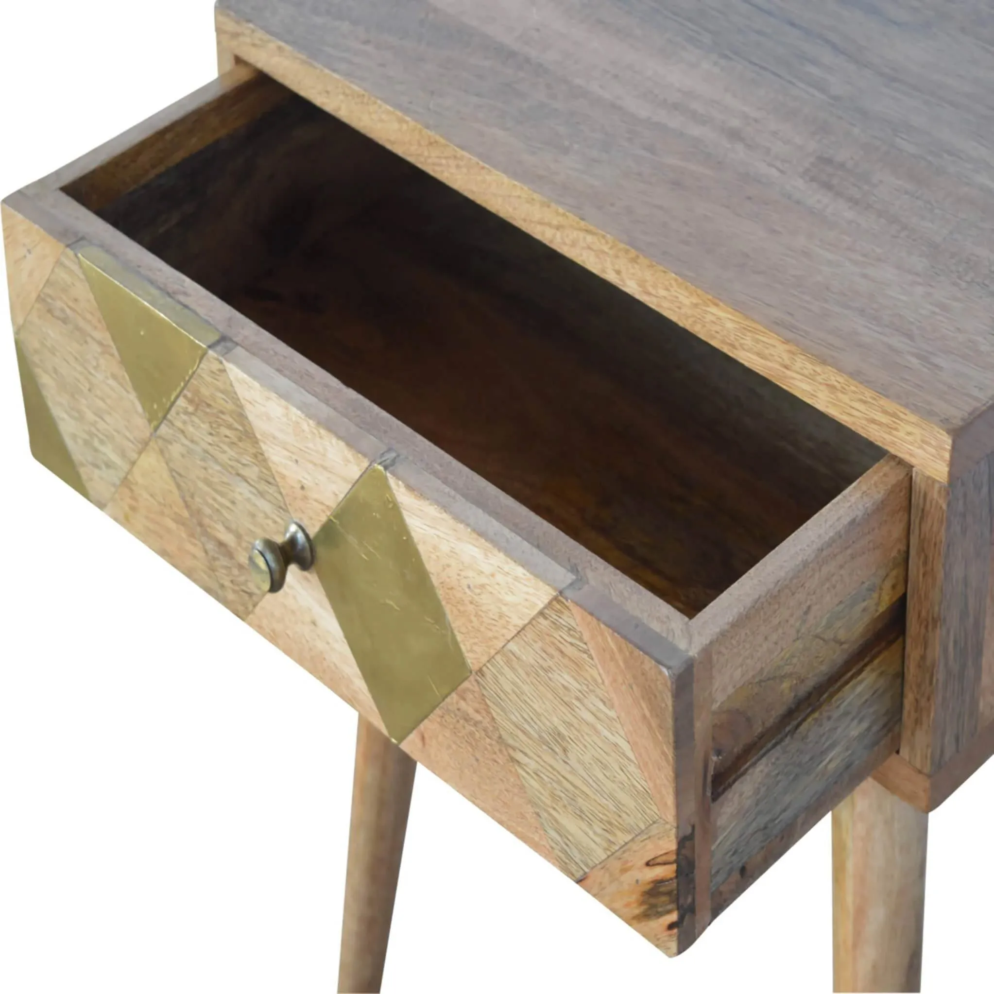 Artisan 1 Drawer Bedside with Gold Brass Insert
