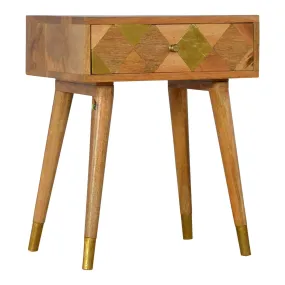Artisan 1 Drawer Bedside with Gold Brass Insert