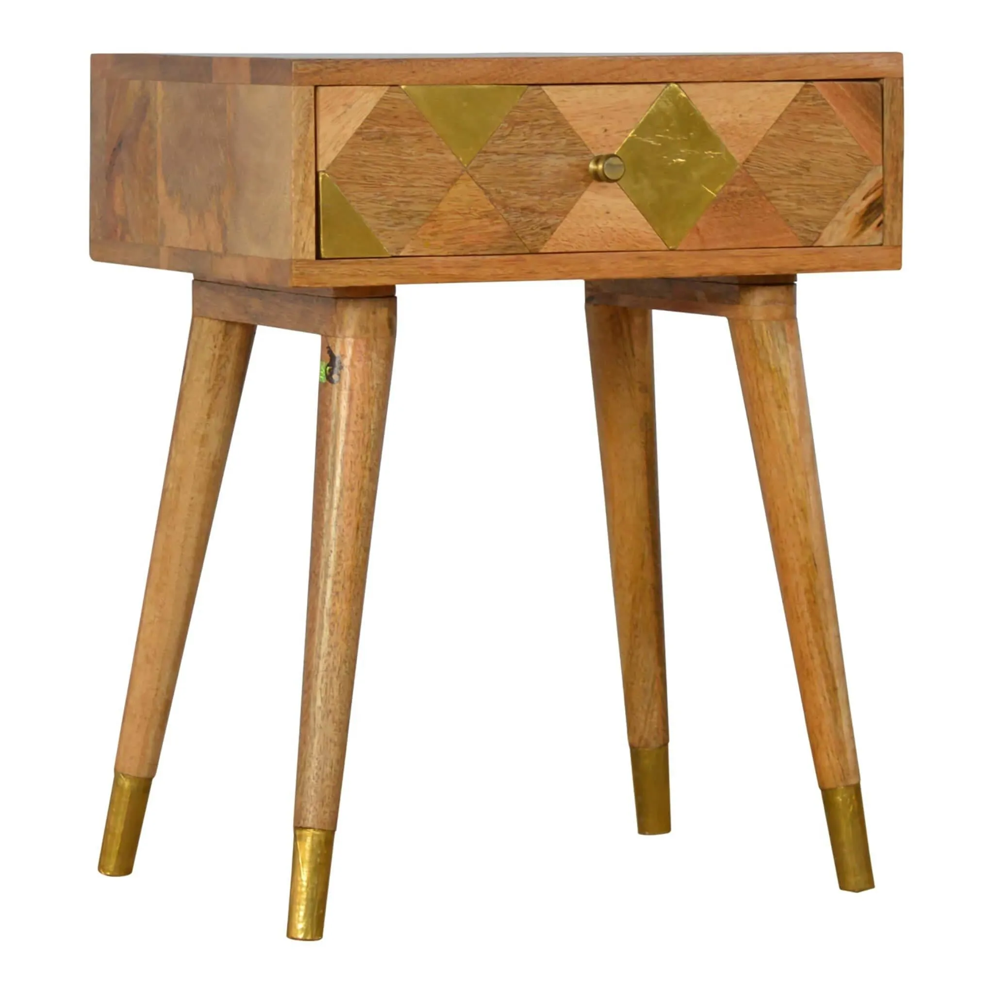 Artisan 1 Drawer Bedside with Gold Brass Insert