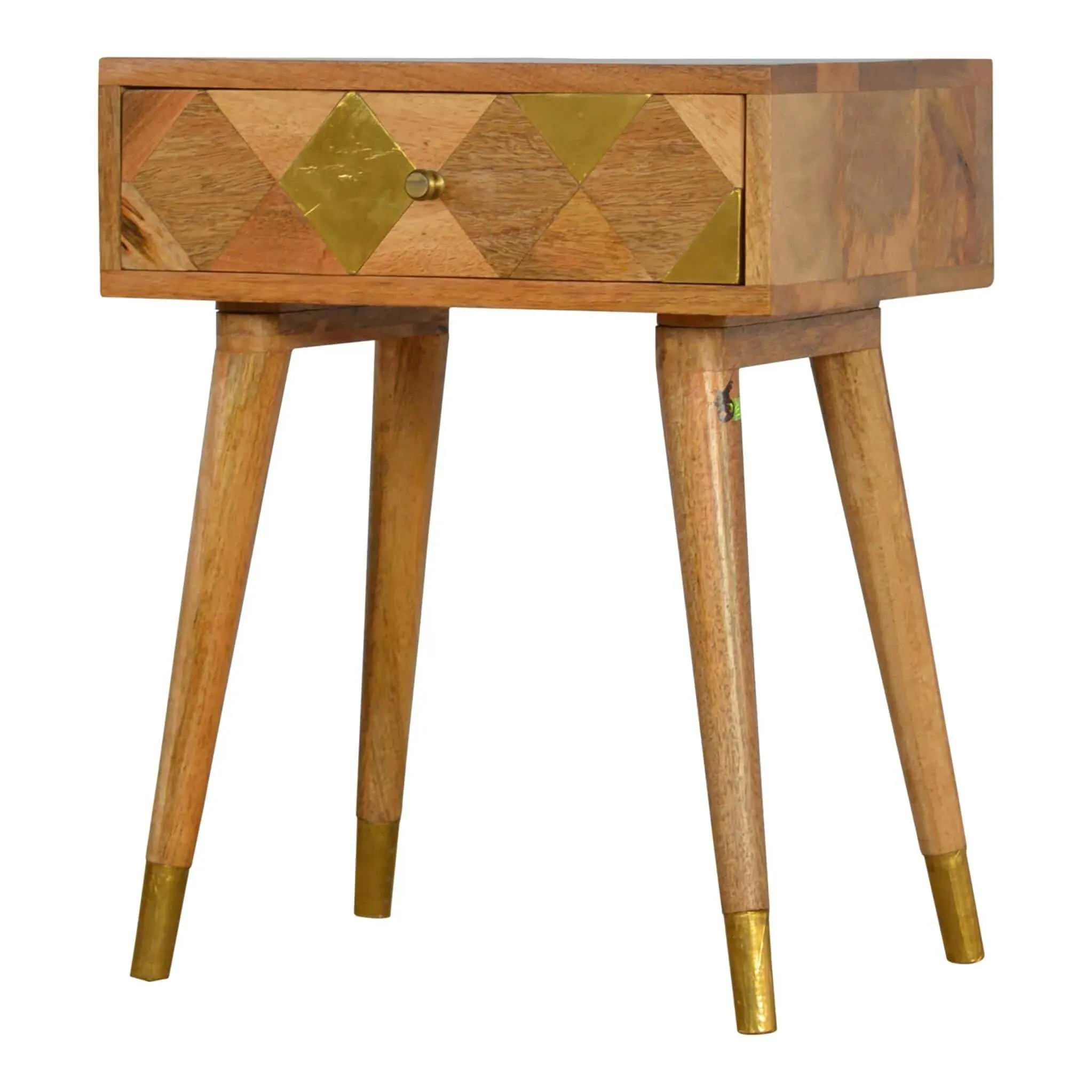 Artisan 1 Drawer Bedside with Gold Brass Insert