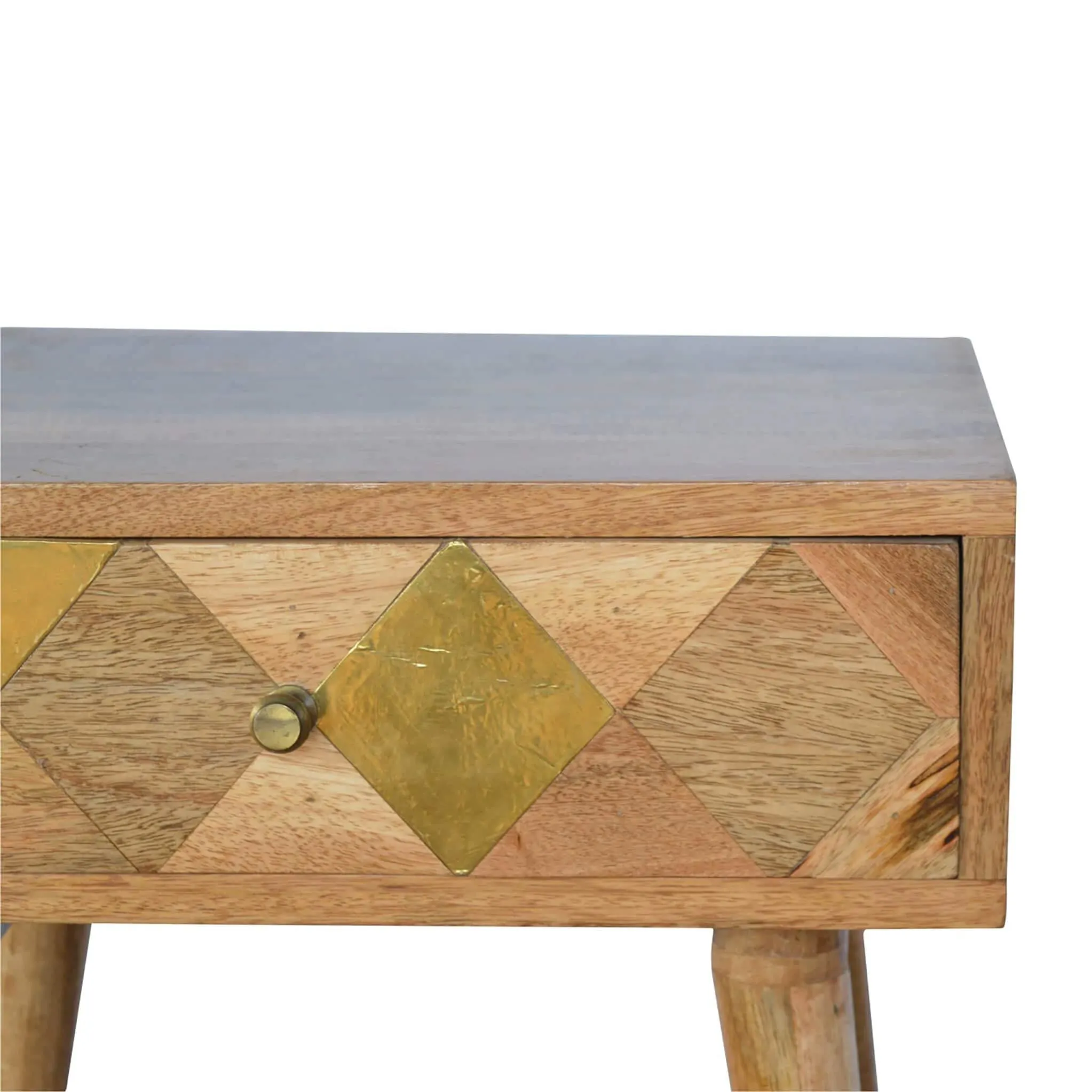 Artisan 1 Drawer Bedside with Gold Brass Insert