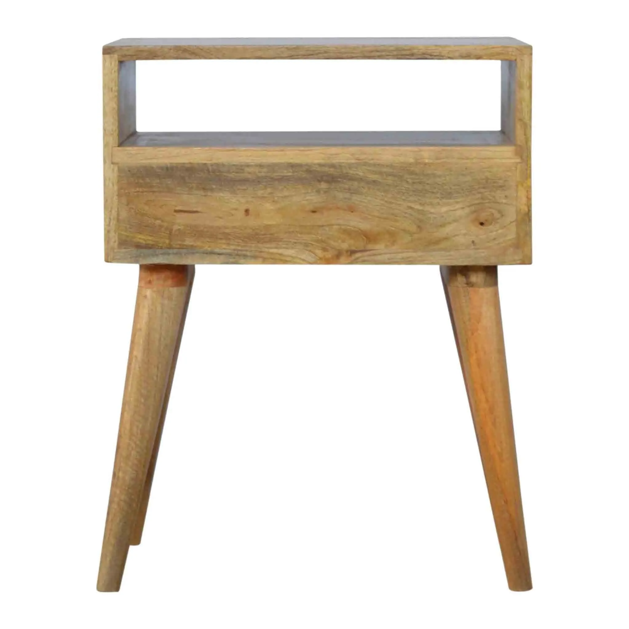 Artisan Bedside with One Grey Tweed Fabric Drawer Front