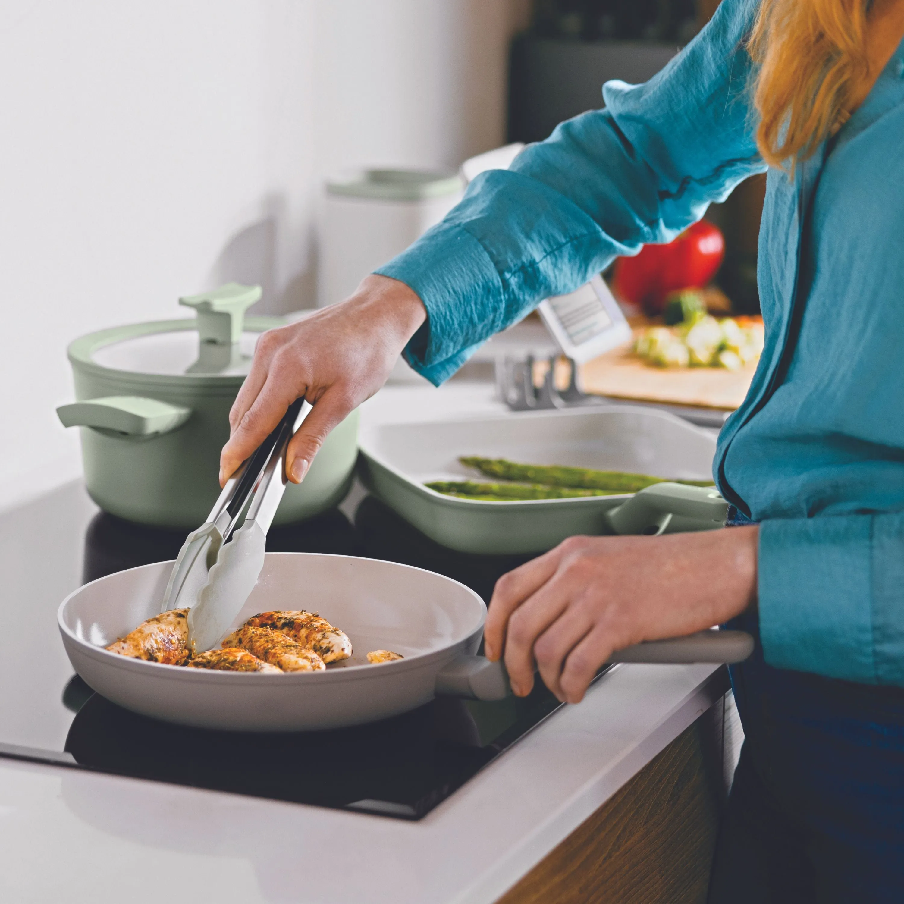 BergHOFF Balance Nonstick Ceramic Frying Pan 12", Recycled Aluminum, Moonmist