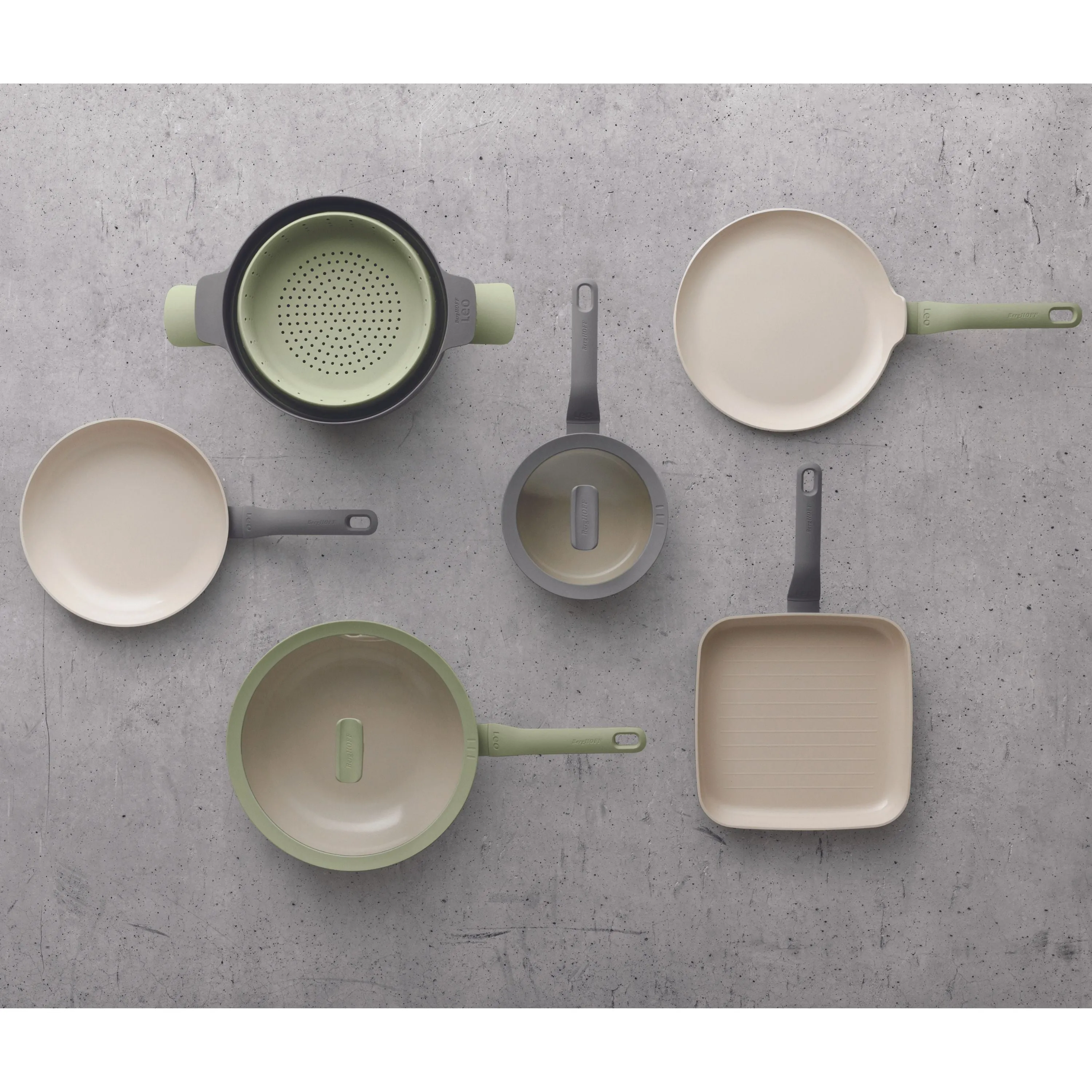 BergHOFF Balance Nonstick Ceramic Frying Pan 8", Recycled Aluminum, Sage