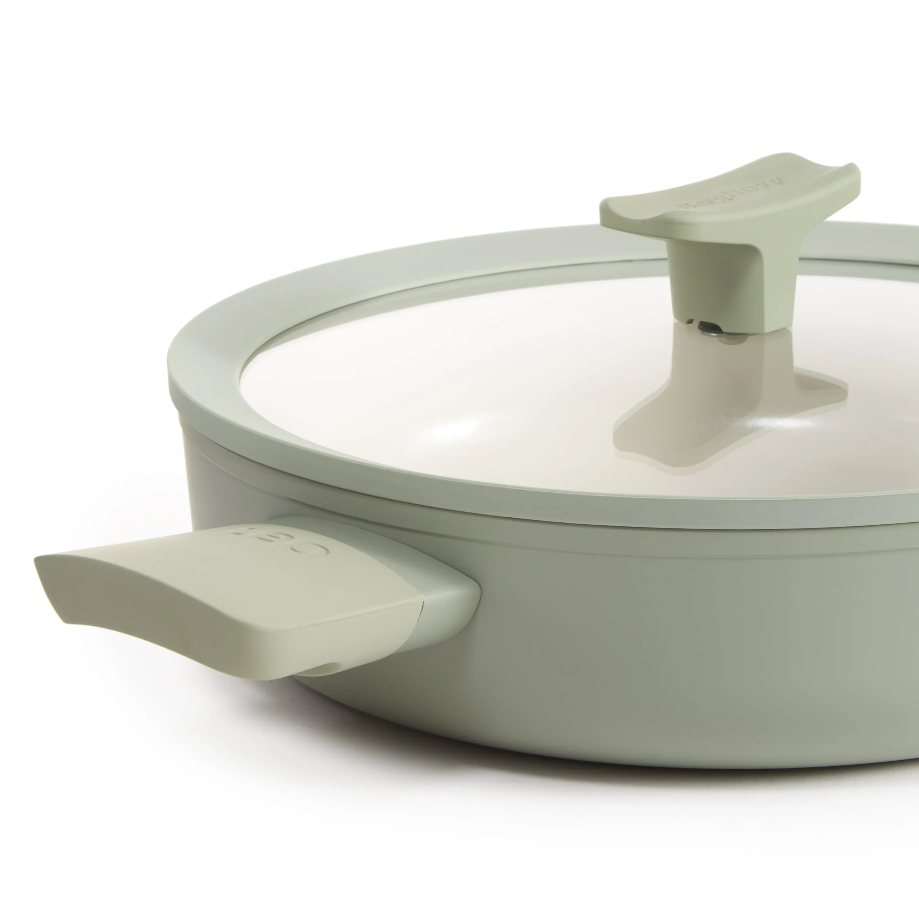 BergHOFF Balance Nonstick Ceramic Sauté Pan 10.25", 3.1qt. With Glass Lid, Recycled Aluminum, Sage