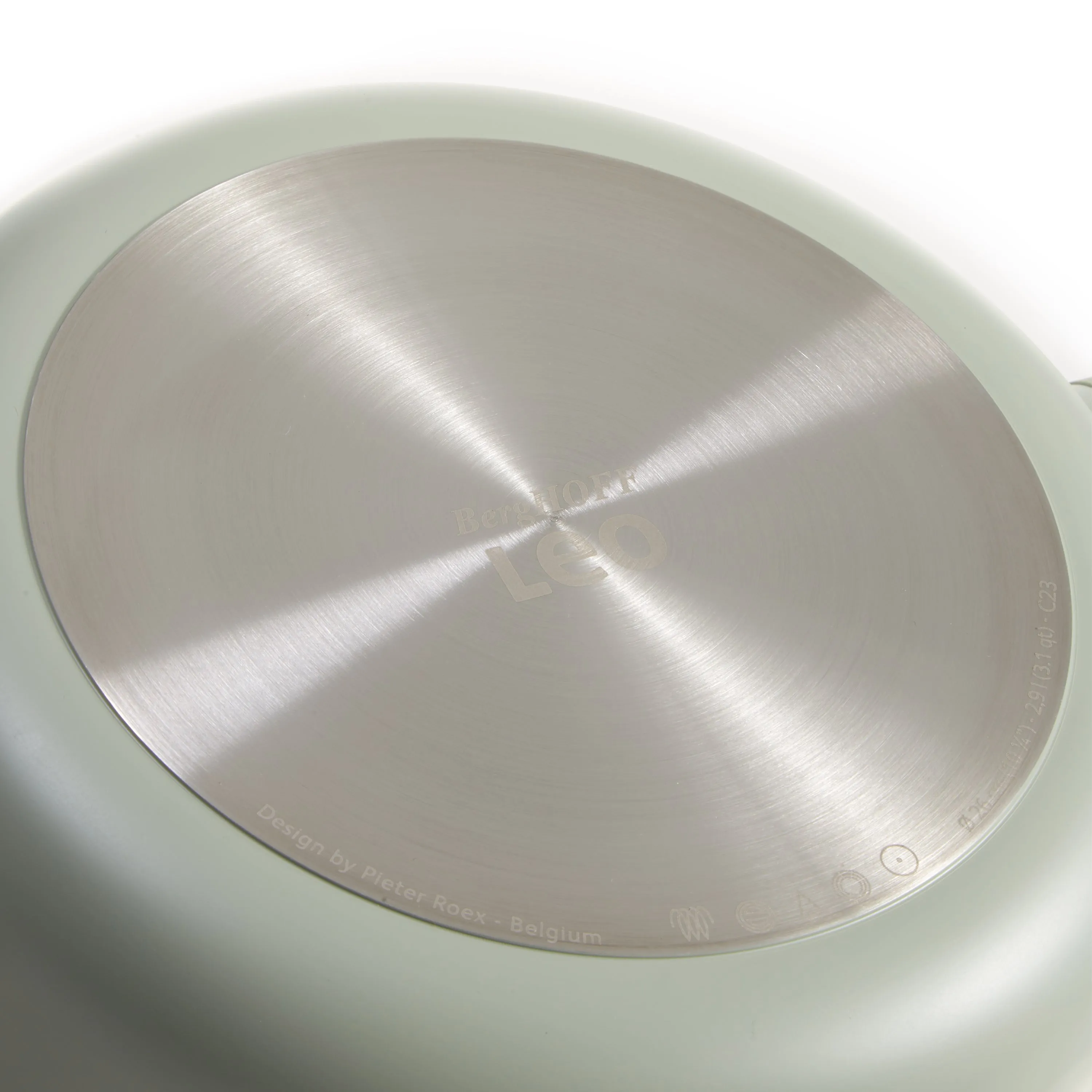 BergHOFF Balance Nonstick Ceramic Sauté Pan 10.25", 3.1qt. With Glass Lid, Recycled Aluminum, Sage