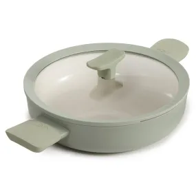 BergHOFF Balance Nonstick Ceramic Sauté Pan 10.25", 3.1qt. With Glass Lid, Recycled Aluminum, Sage