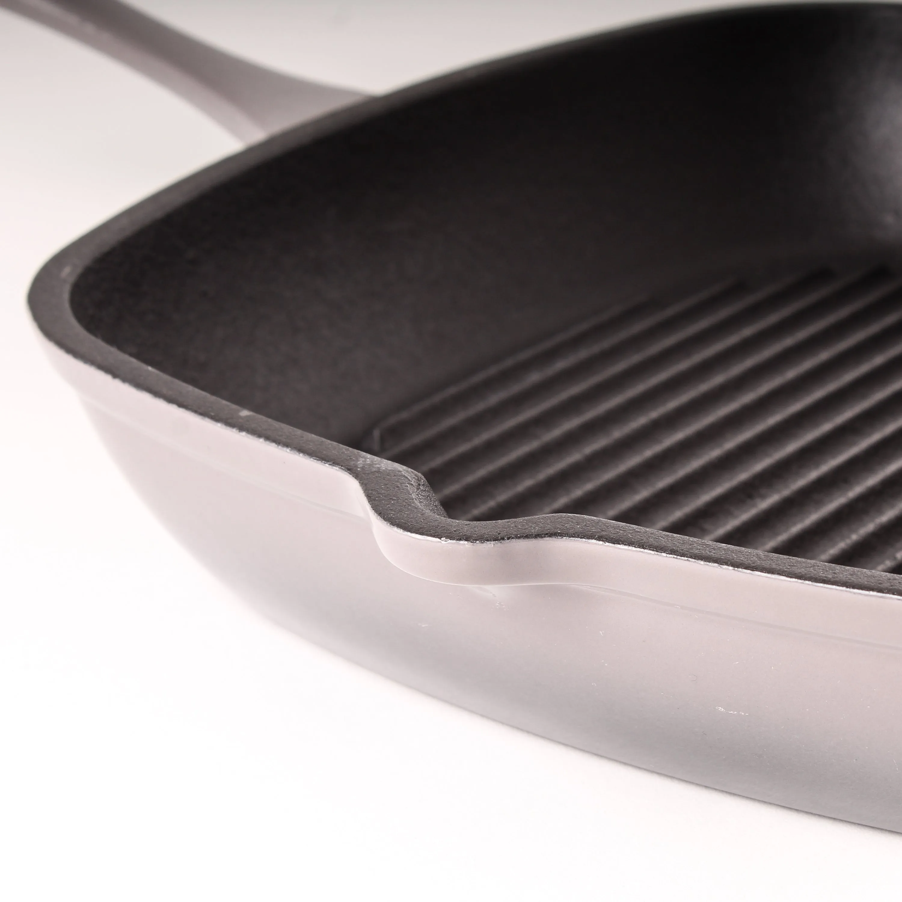 BergHOFF Neo 2pc Cast Iron 10" Fry Pan & 11" Grill Pan Cookware Set, Oyster