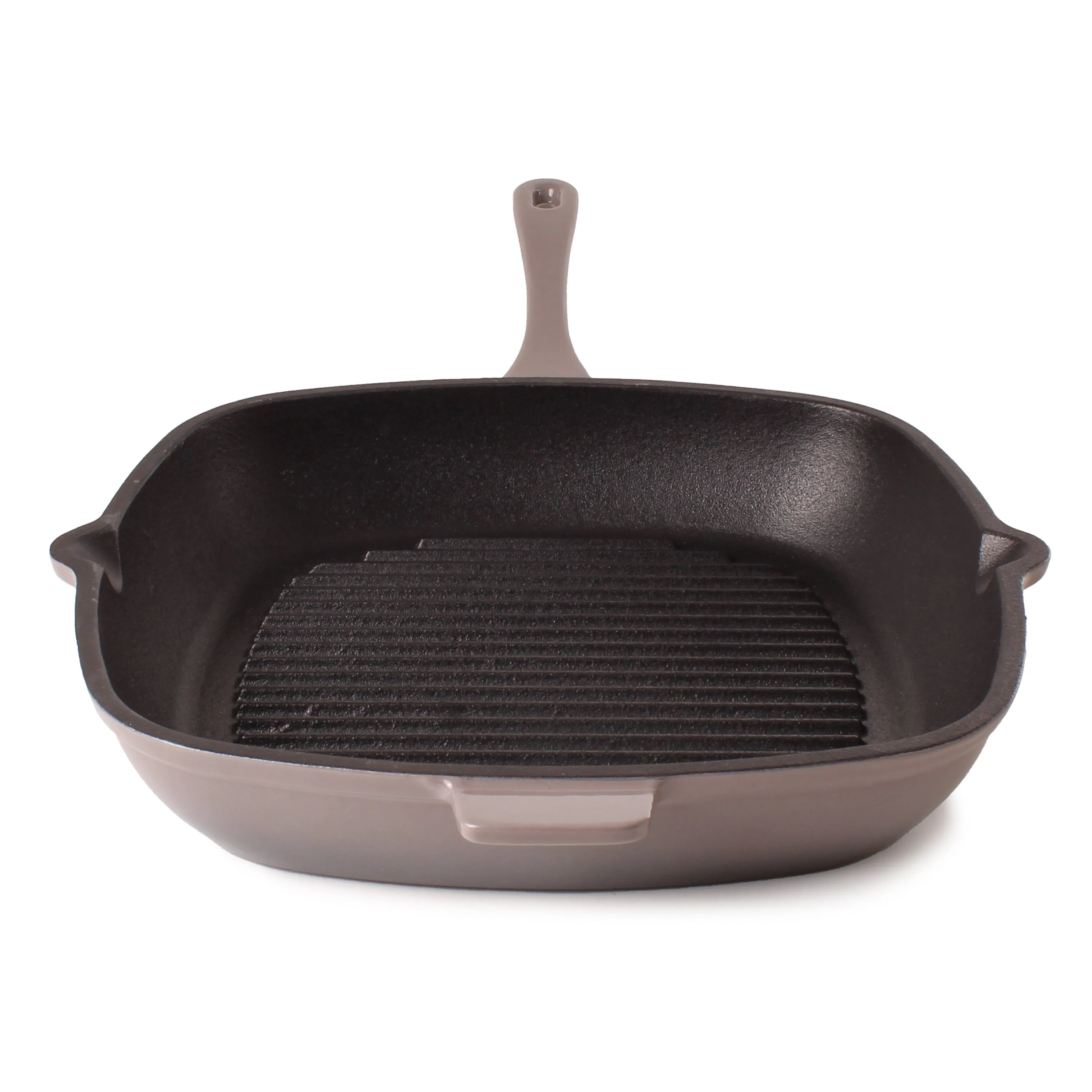 BergHOFF Neo 2pc Cast Iron 10" Fry Pan & 11" Grill Pan Cookware Set, Oyster