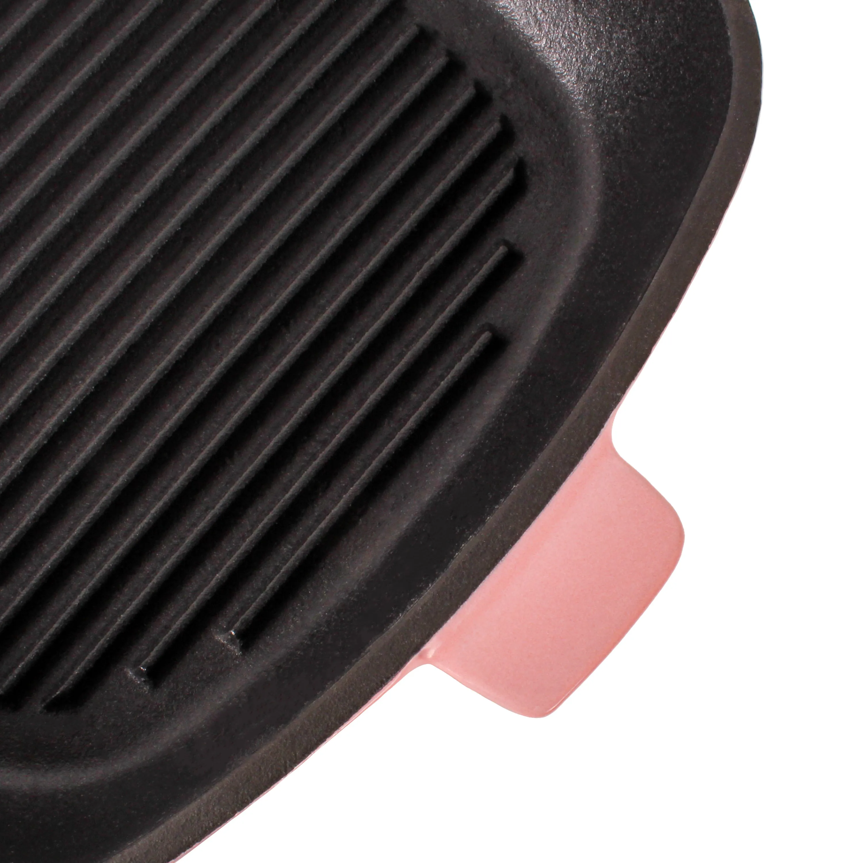 BergHOFF Neo 2pc Cast Iron 11" Grill Pan with Steak Press, Pink
