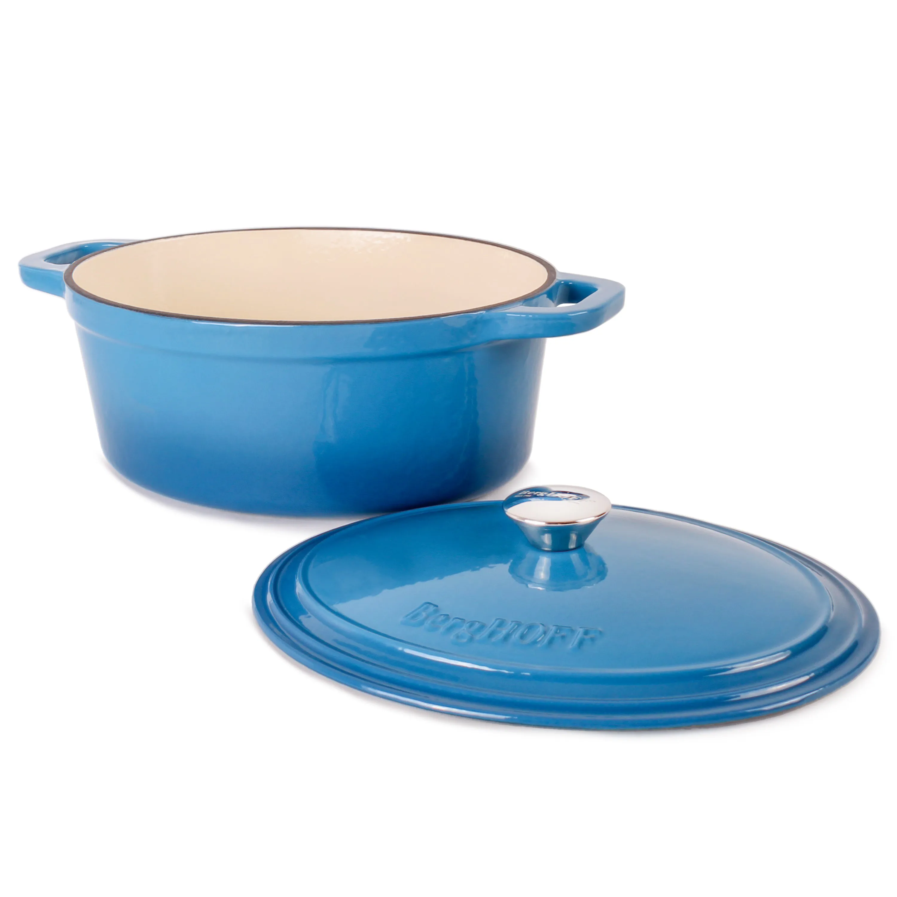 BergHOFF Neo 4pc Cast Iron Cookware Set, 5qt. & 8qt., Blue