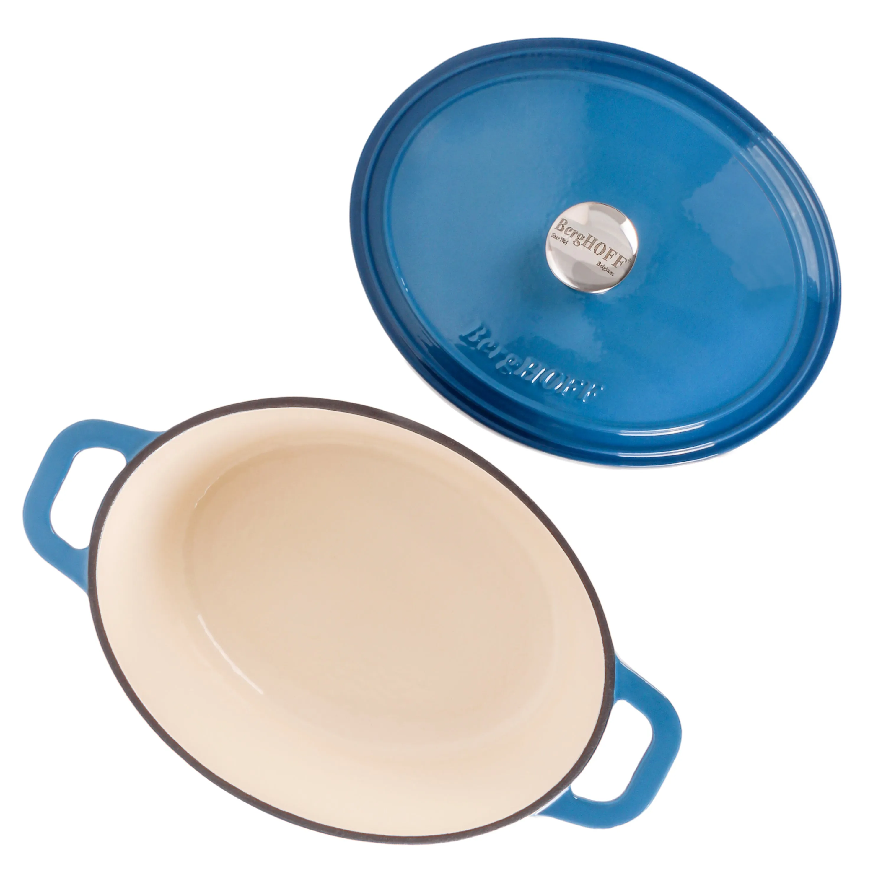 BergHOFF Neo 4pc Cast Iron Cookware Set, 5qt. & 8qt., Blue