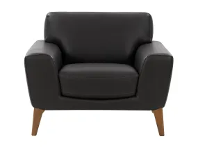 Black Faux Leather Arm Chair