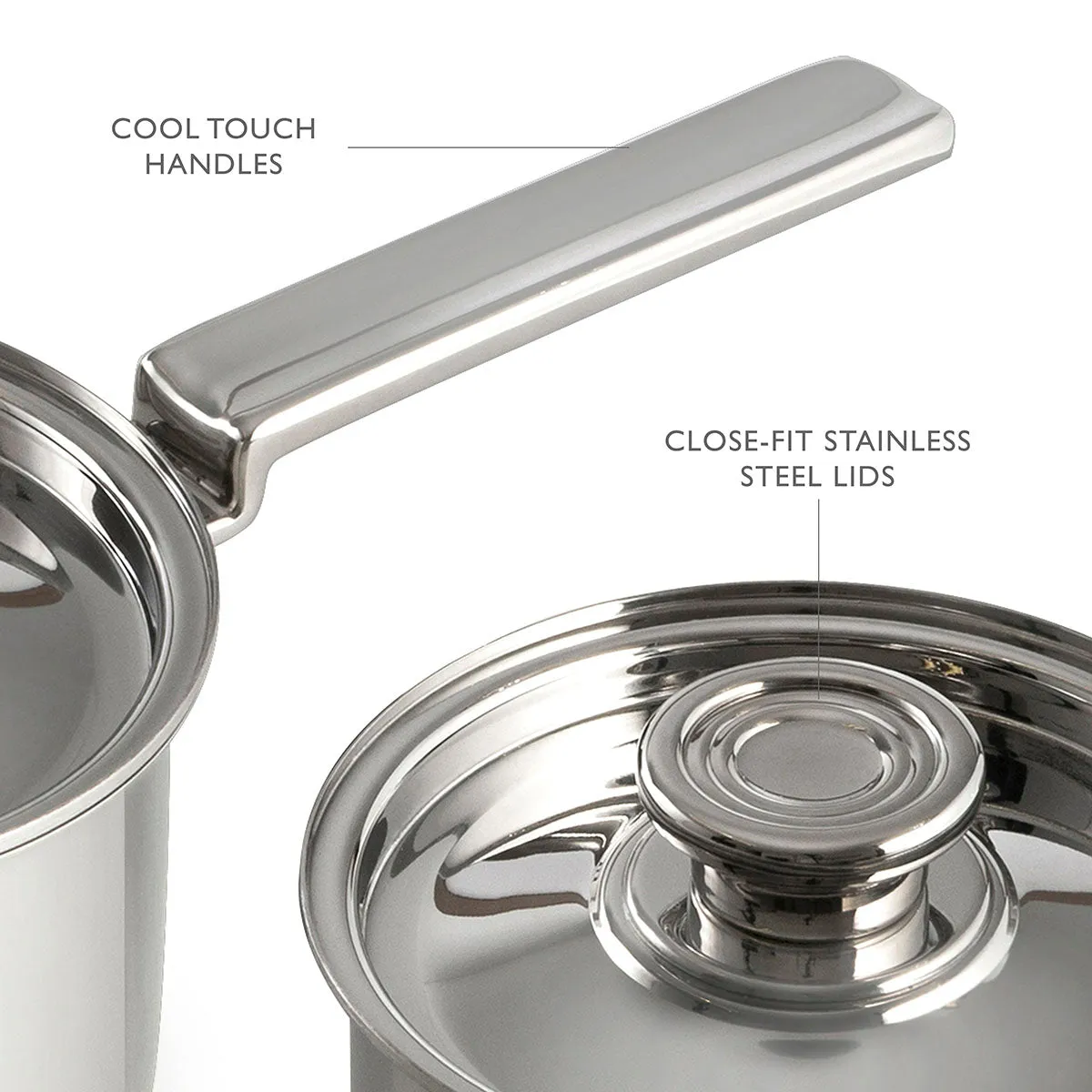 Campden Cookware Set, 5 Piece with Free Pasta & Steamer Inserts