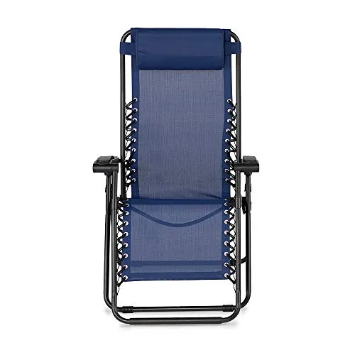Caravan Canopy Infinity Zero Gravity Steel Frame Patio Deck Chair, Blue (Pair)