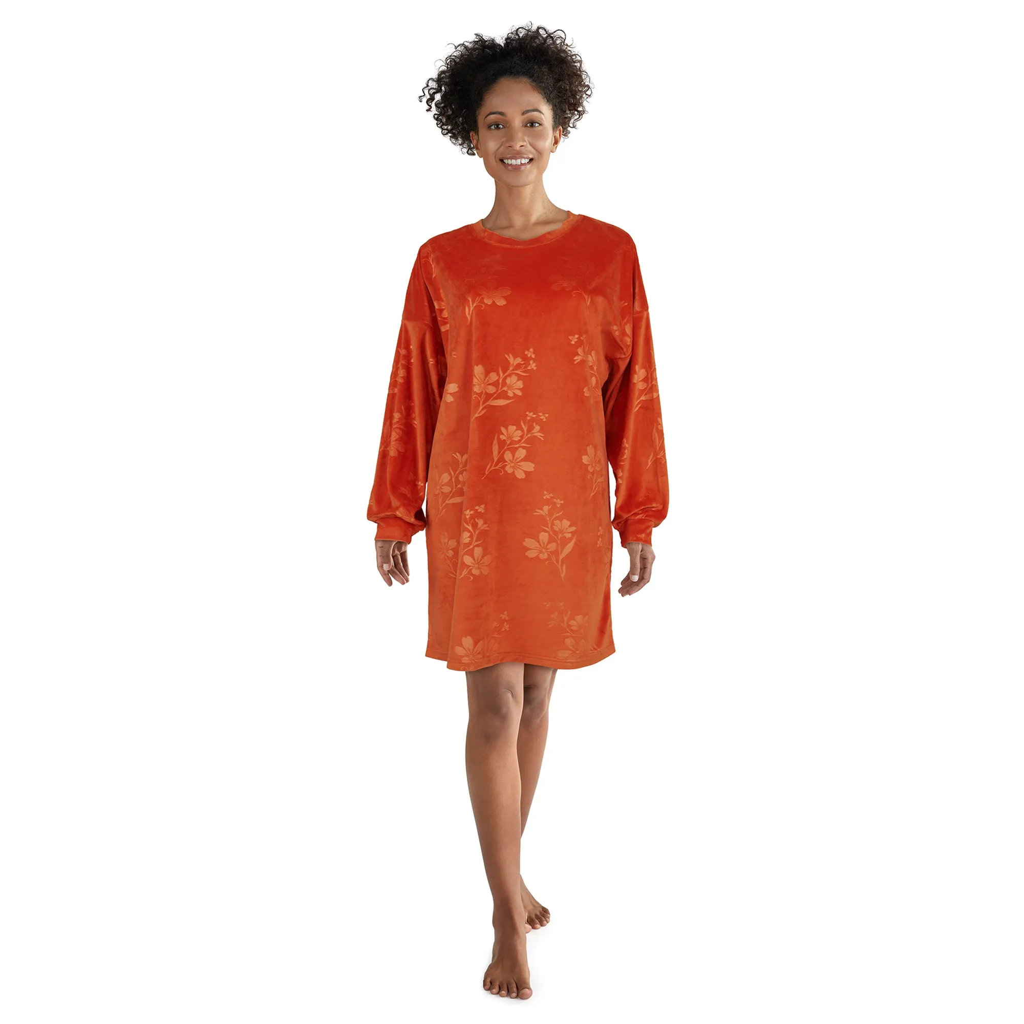 Carisma Women's Perfect Dream Velour Embossed Sleepshirt