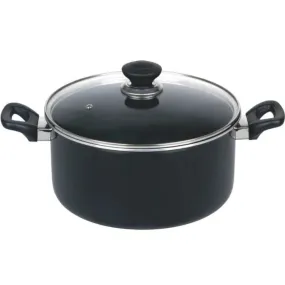 Casserole With Glass Lid Black 28cm