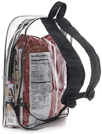 Clear Backpack Security Approved Bookbag  with Black Trim