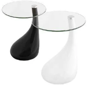 Contemporary Side Table - Black   White