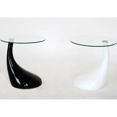 Contemporary Side Table - Black   White