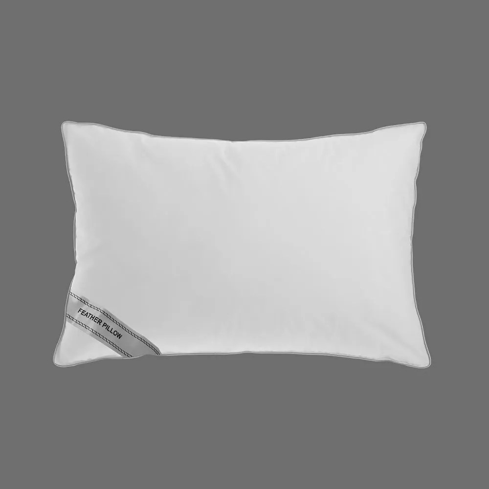 Cotton Home Downproof Feather Pillow with Greycord