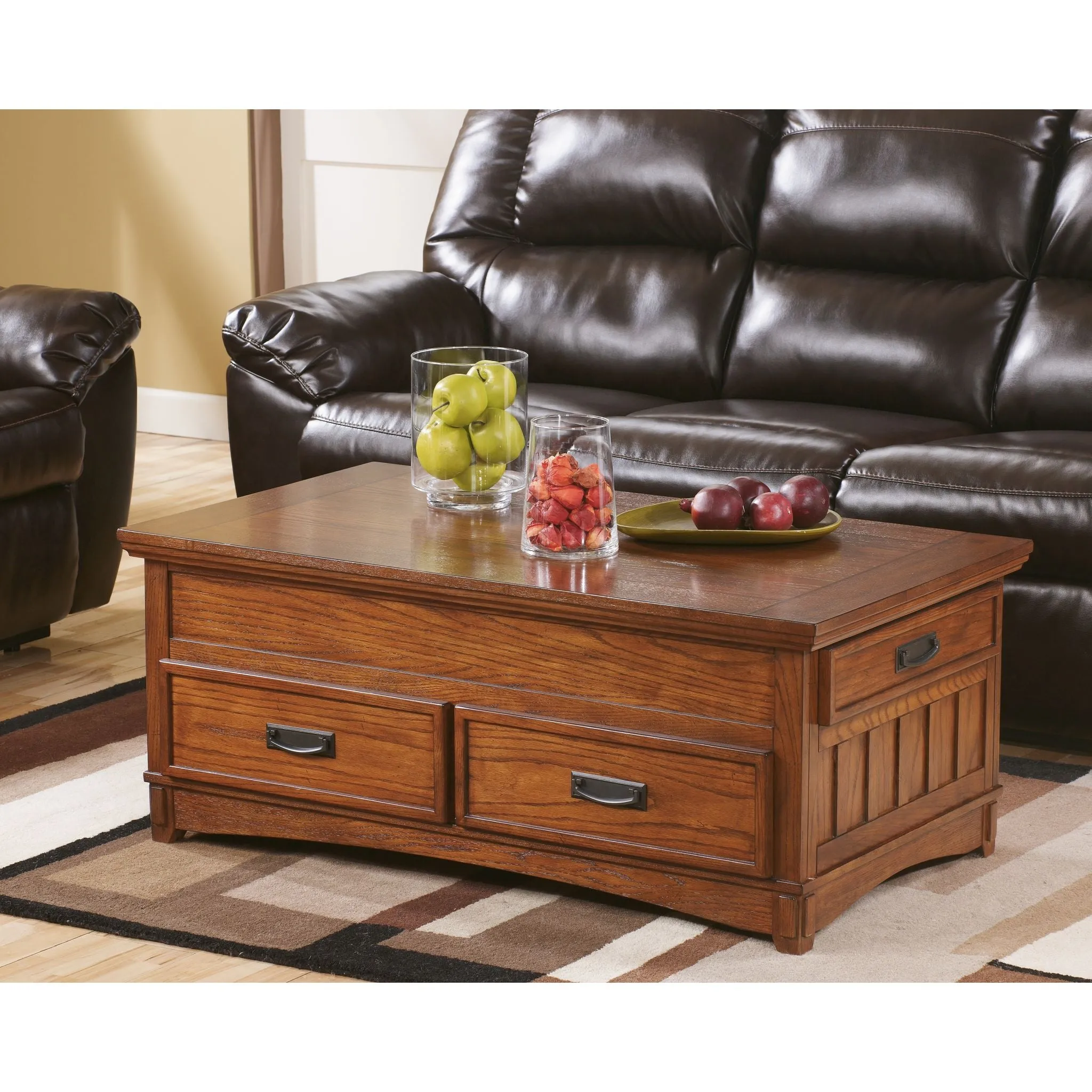 Cross Island Coffee Table - Medium Brown