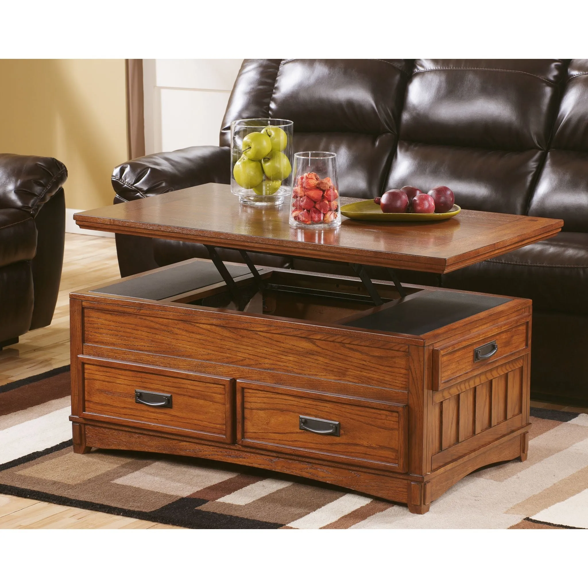 Cross Island Coffee Table - Medium Brown