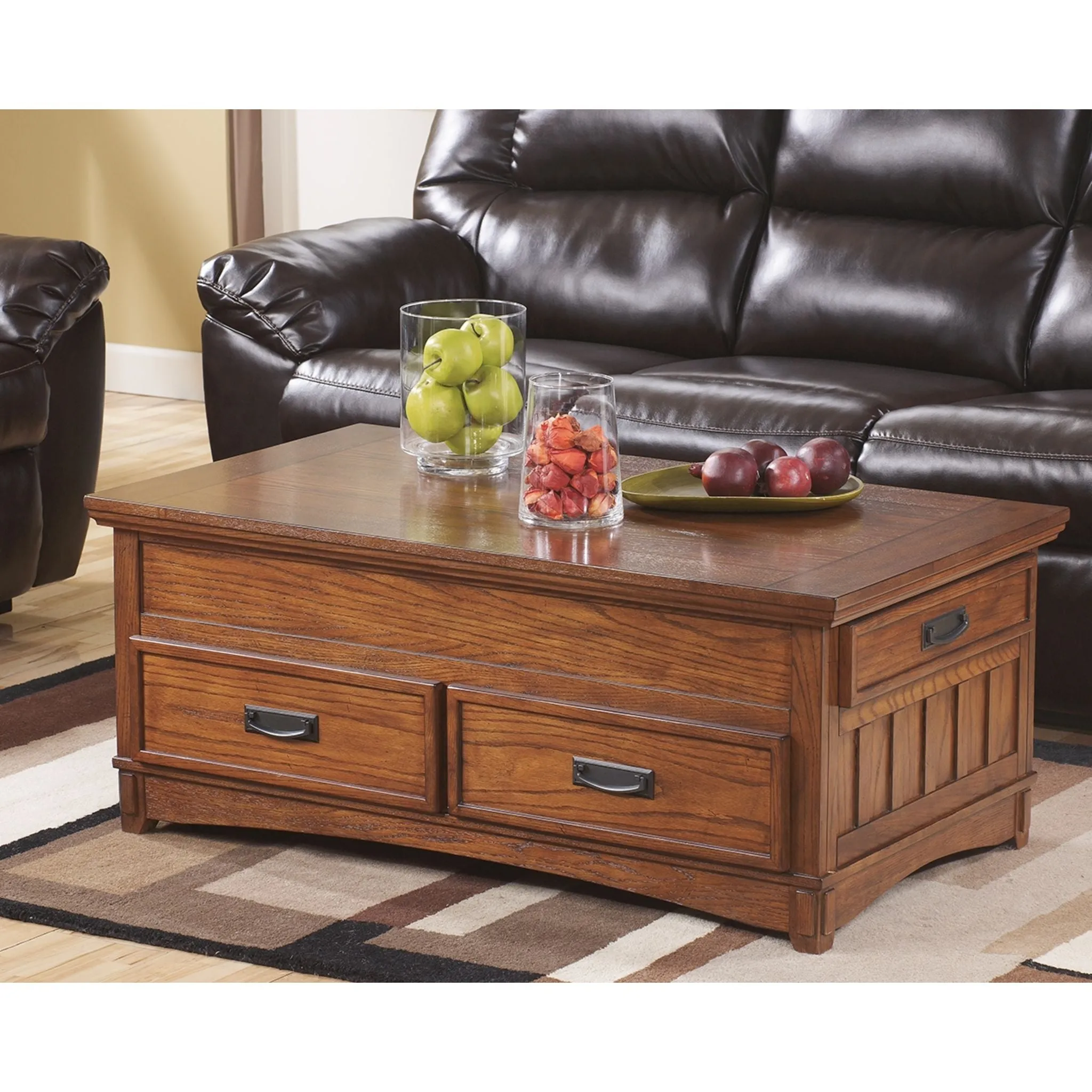Cross Island Coffee Table - Medium Brown
