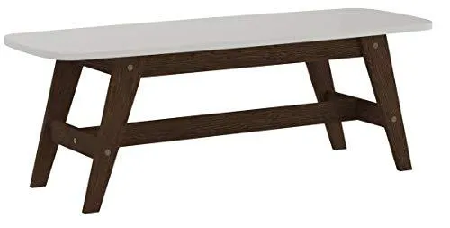 Decornation serene wooden coffee table | movable table | center table | bench footrest table | mid century modern table study and work table, white.