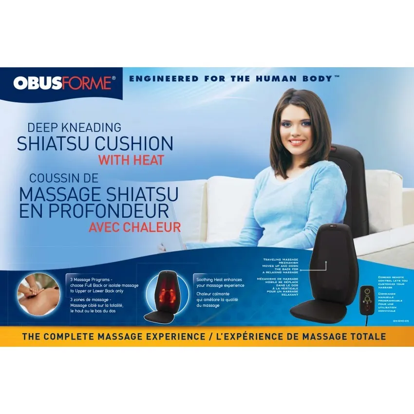 DEEP KNEADING SHIATSU CUSHION W/ HEAT