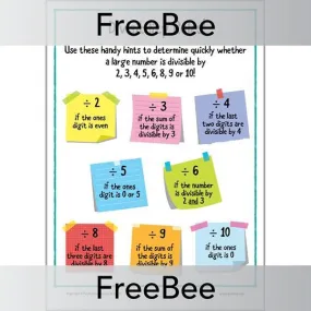 Divisibility Rules Poster KS2