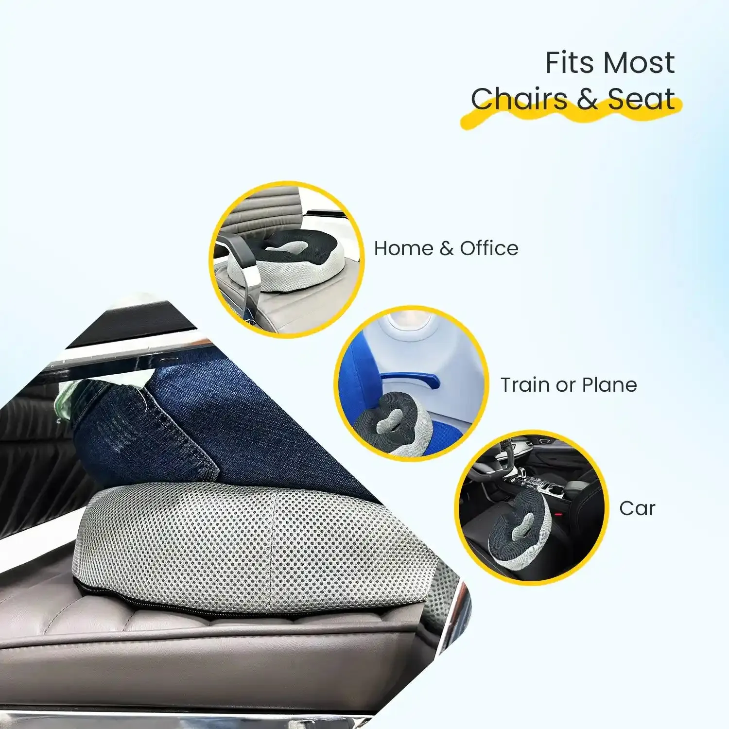Donut Pillow & Donut Seat Cushion with Cooling Gel