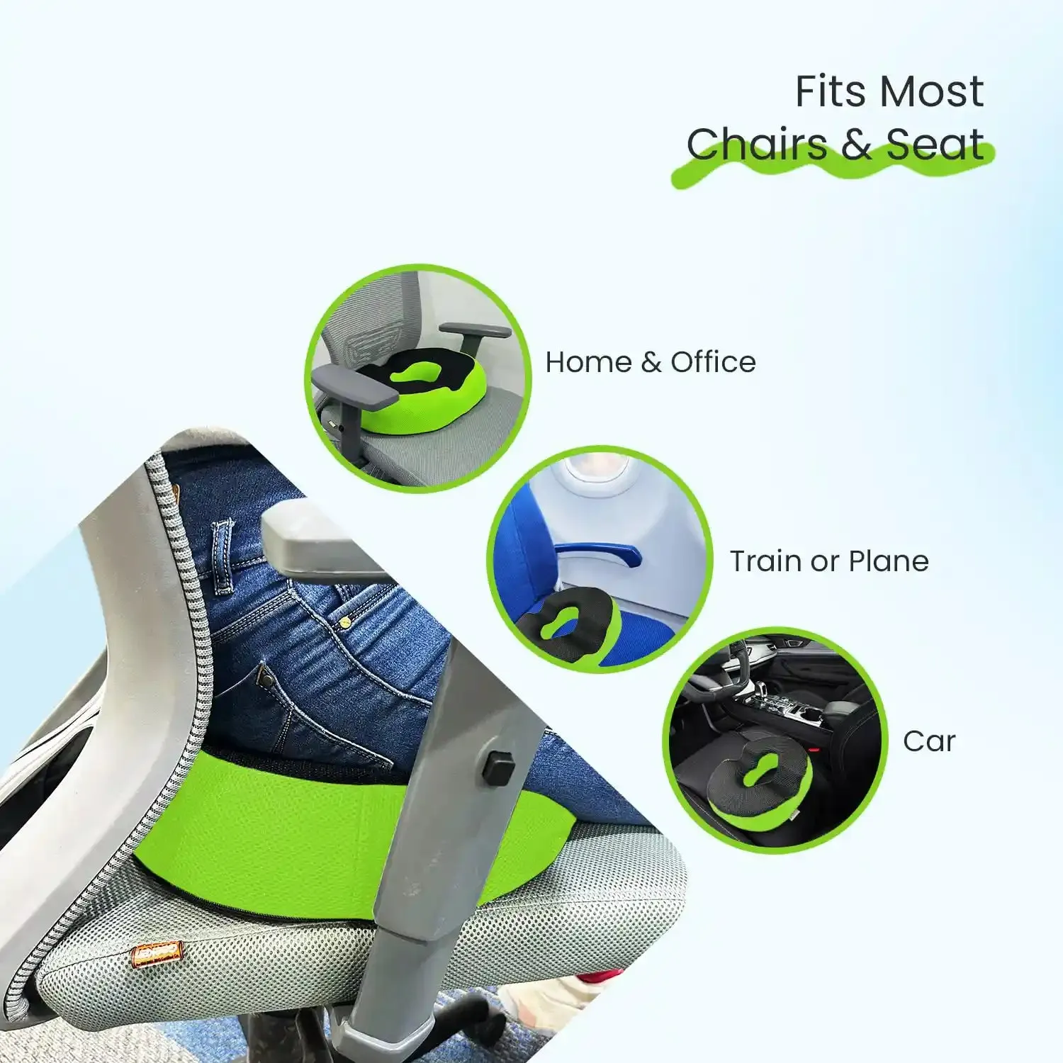 Donut Pillow & Donut Seat Cushion with Cooling Gel