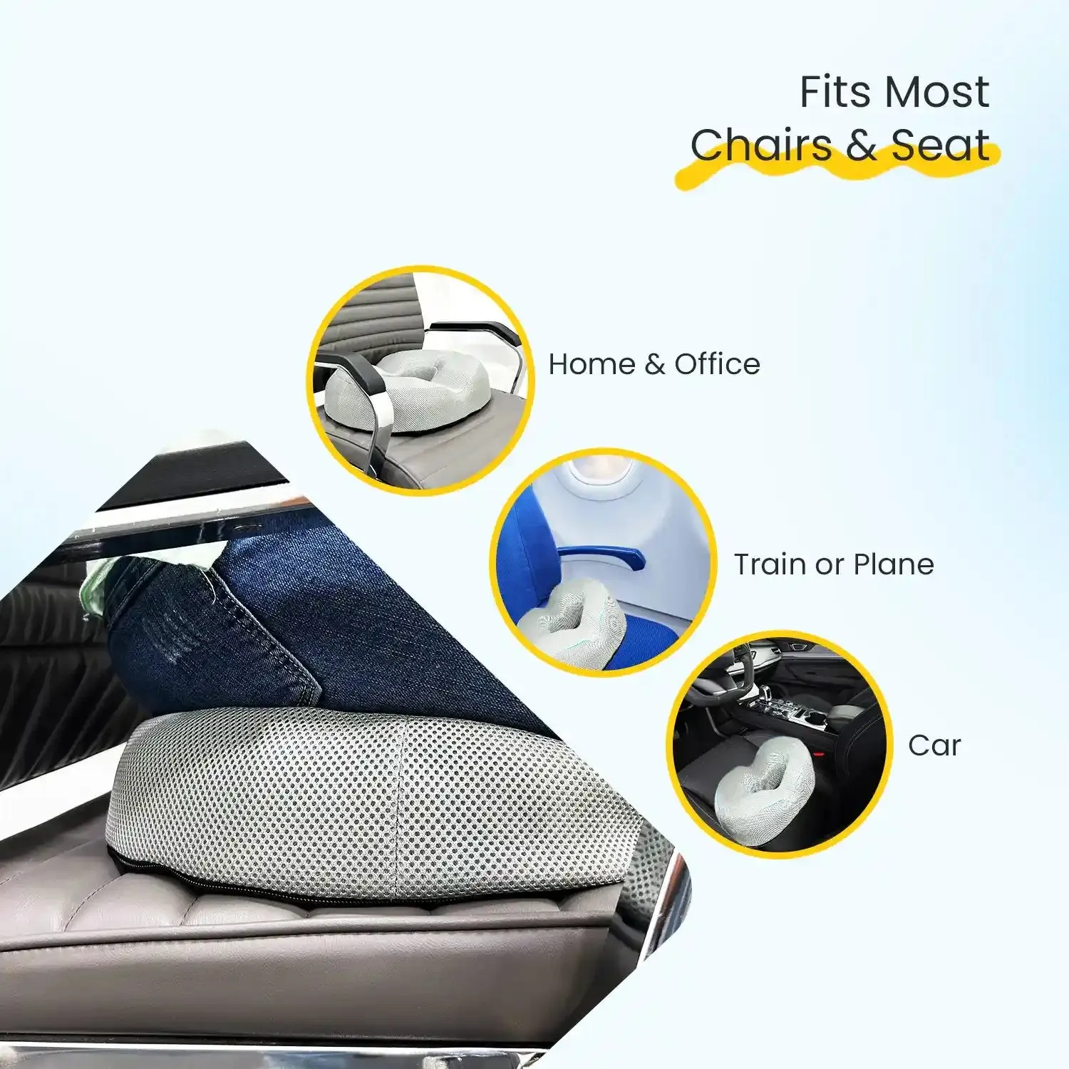 Donut Pillow & Donut Seat Cushion with Cooling Gel