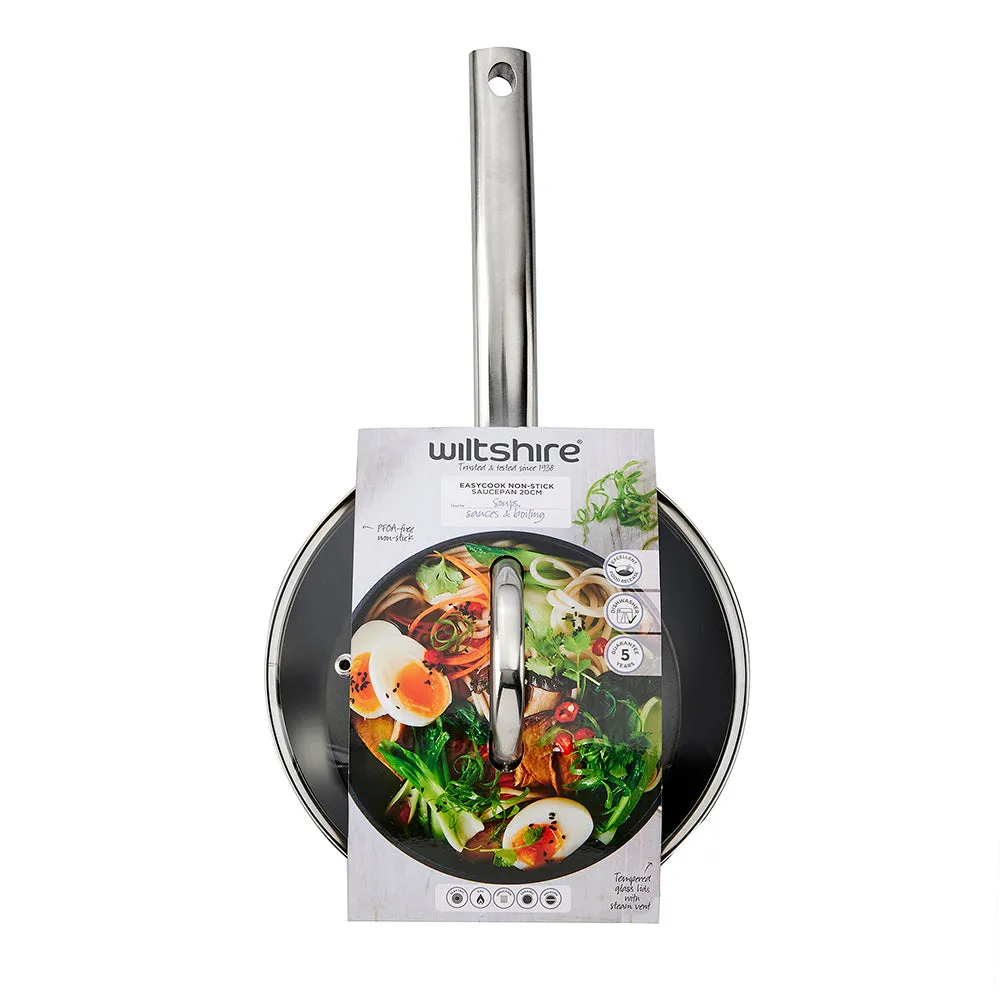 Easycook Blue Non-stick Saucepan 20cm With Glass Lid