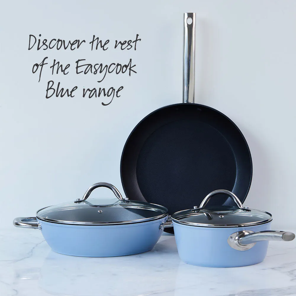 Easycook Blue Non-stick Saucepan 20cm With Glass Lid