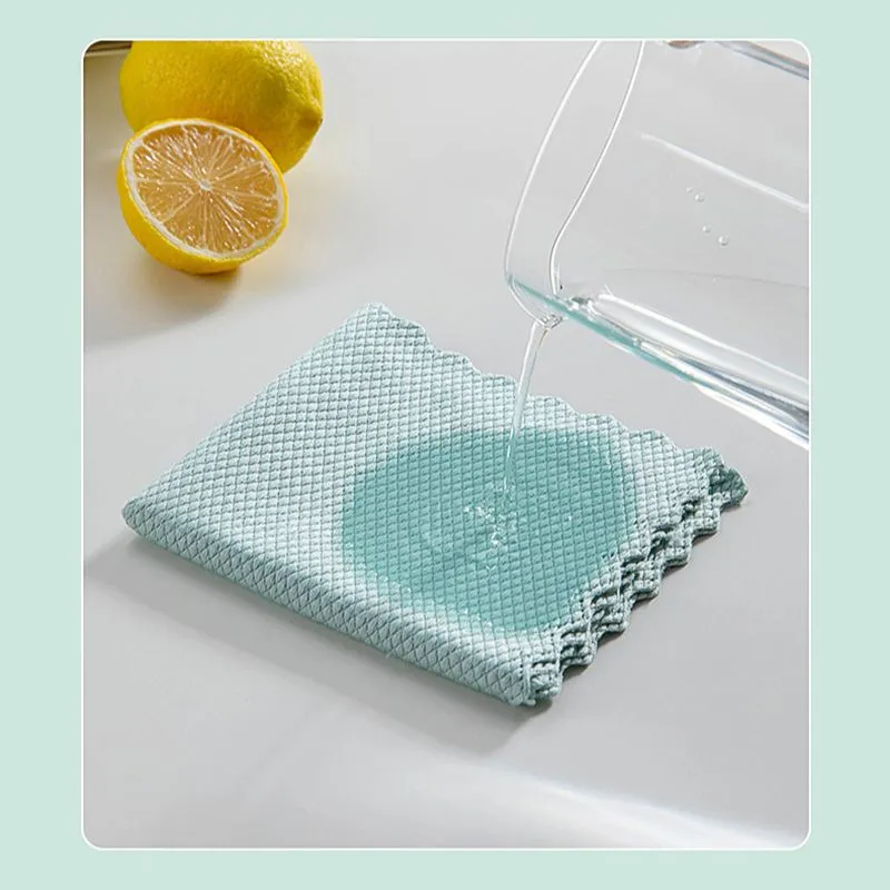 Efficient Glass Cleaning Towel MIrror Cleaning Cloth Absorbent Kitchen Towels 25x25cm Napkin for Glass Dish Washing  Wiping Rag
