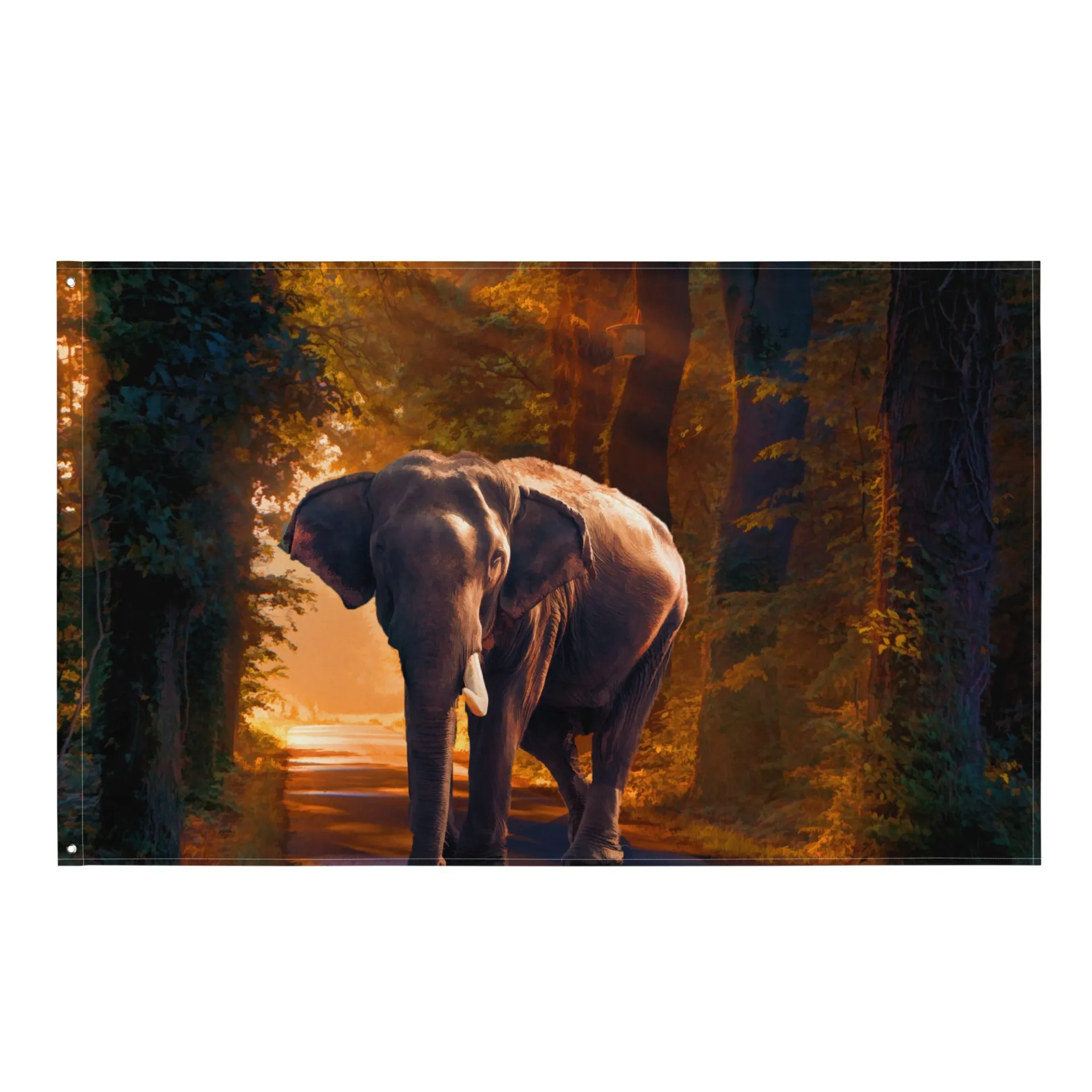 Elephant Flag Tapestry Wall Hanging | Durable Polyester | Versatile Decor for Any Room