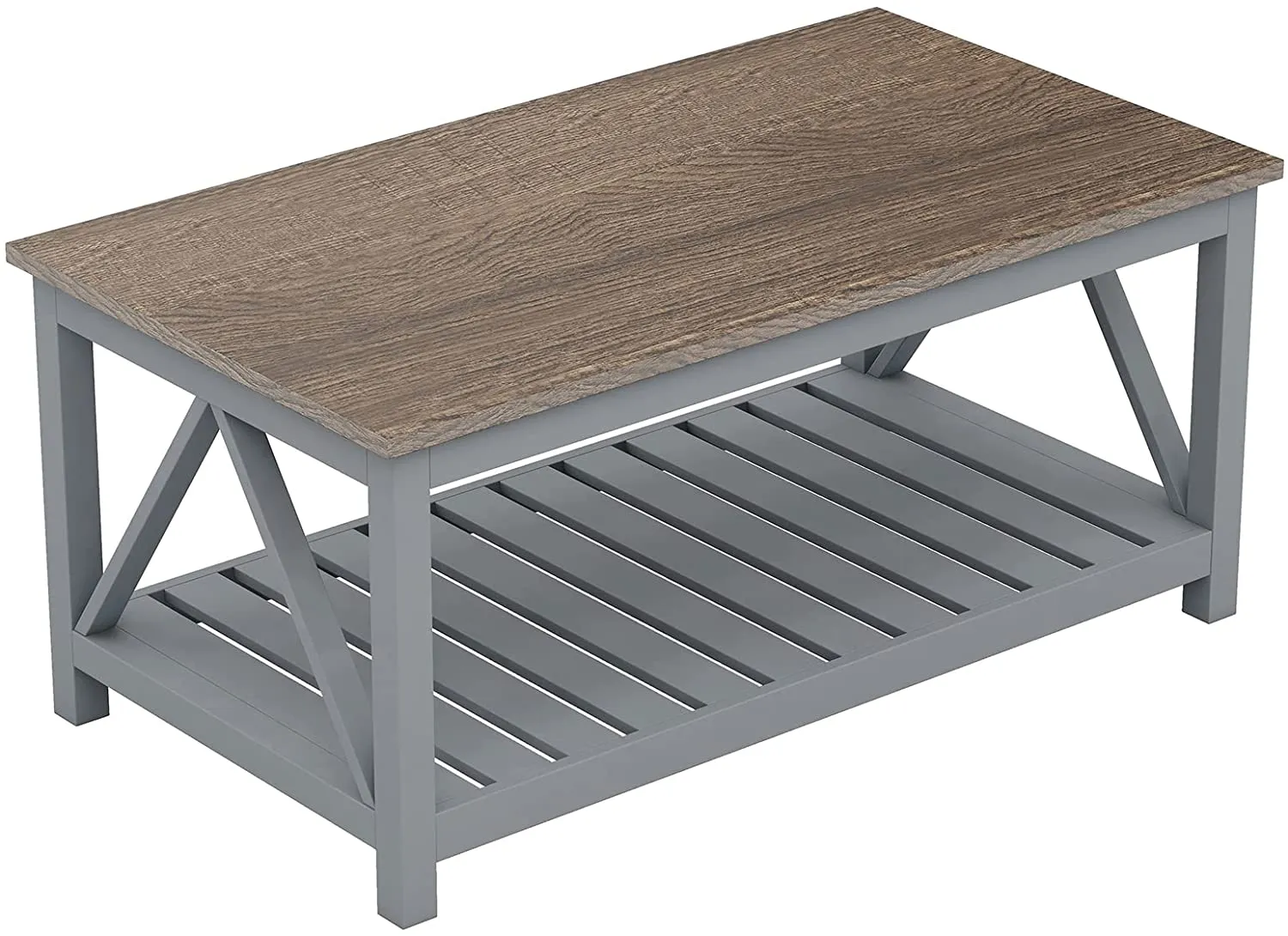 Farmhouse Coffee Table, Rustic Vintage Living Room Table