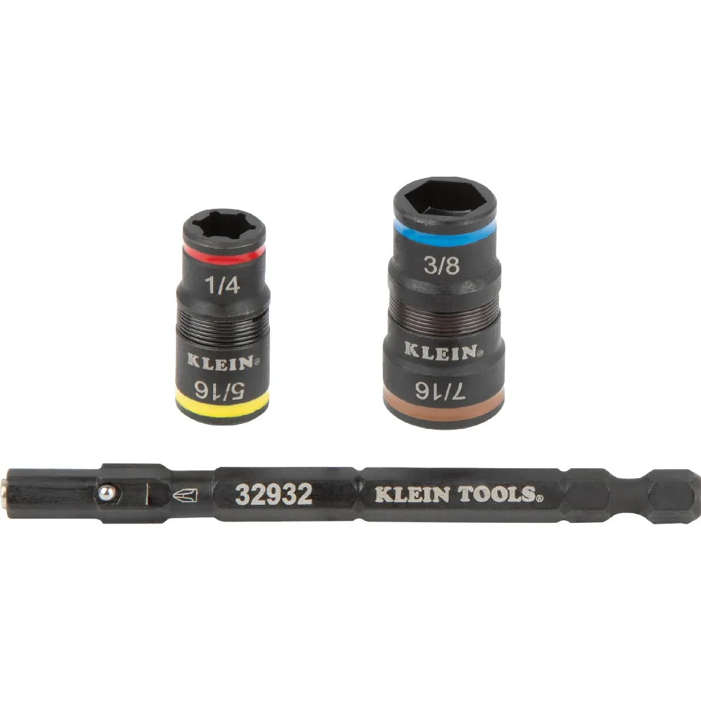 Klein 12-in-1 Impact Rated Stubby Screwdriver with Flip Sockets & Mini Ratchet - KLE-85515HD