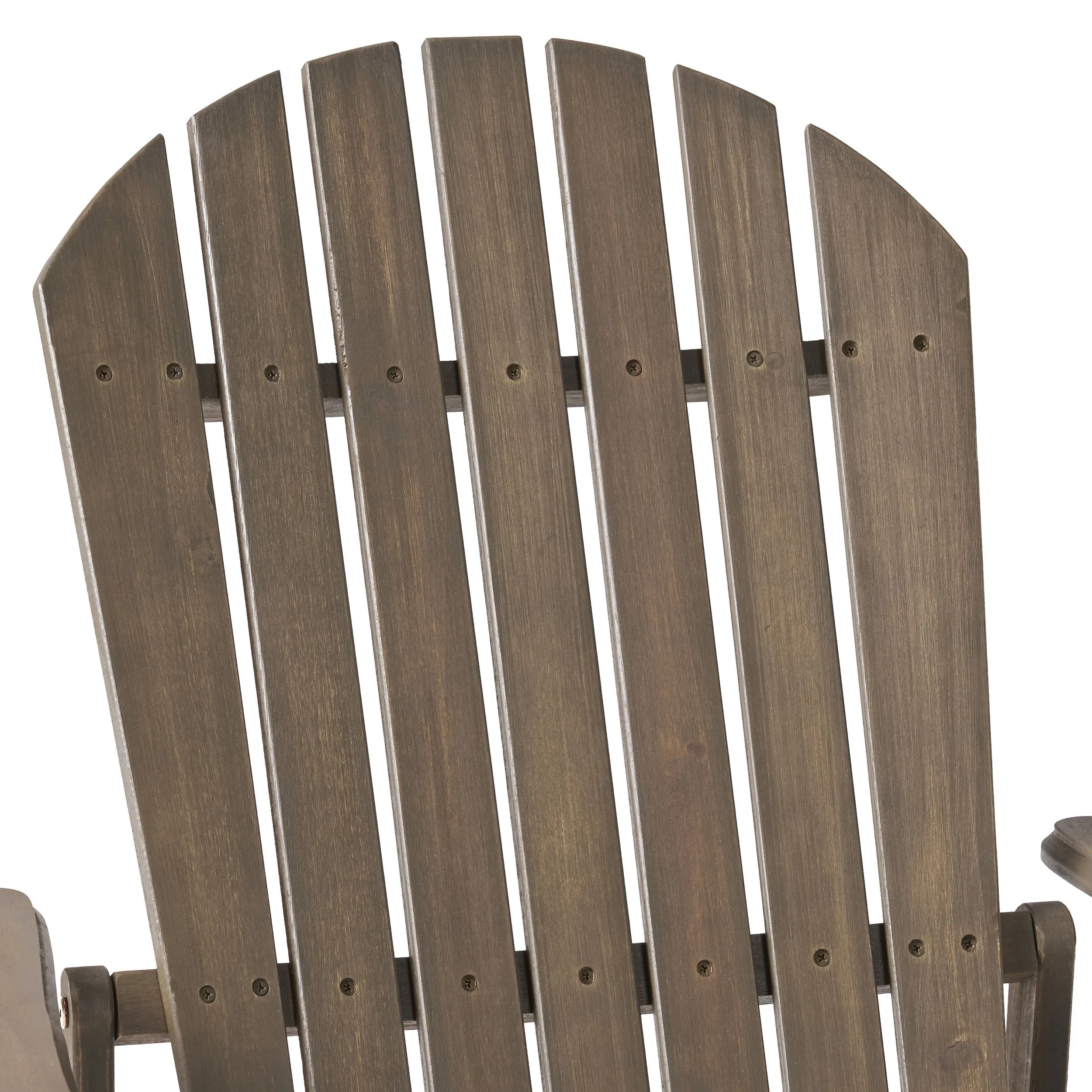 Kono Outdoor Acacia Wood Reclining Adirondack Chair with Footrest