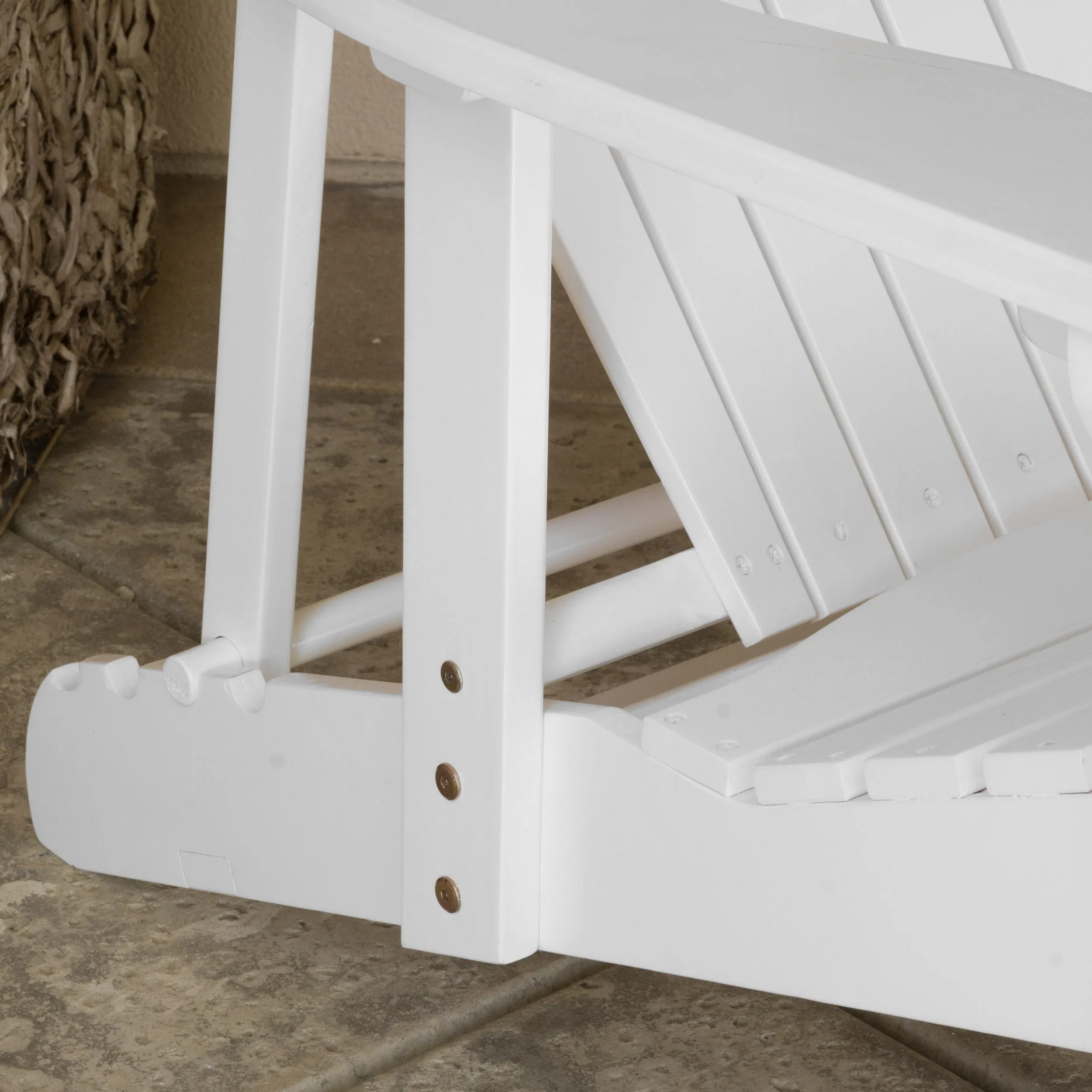 Kono Outdoor Acacia Wood Reclining Adirondack Chair with Footrest